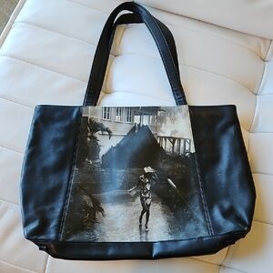 Jeon Los Angeles Black Genuine Leather Tote Bag